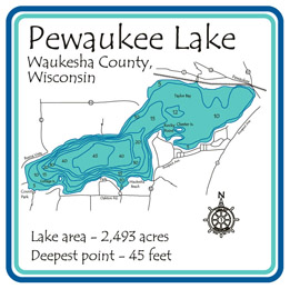 Pewaukee Lake Topographic Map Pewaukee | Lakehouse Lifestyle