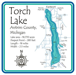 Torch Lake Fishing Map Torch | Lakehouse Lifestyle