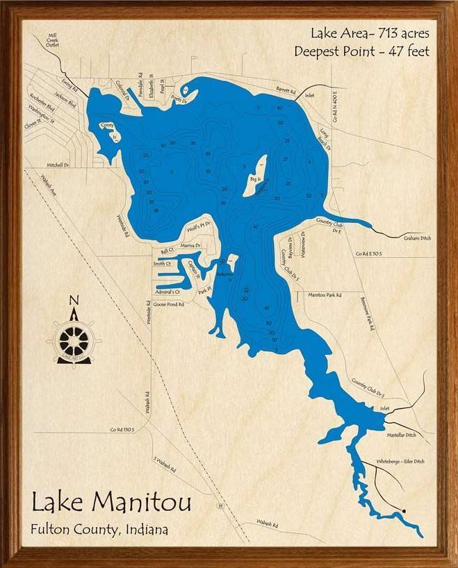 Lake Manitou Map   IN Manitou Fulton PROOF 