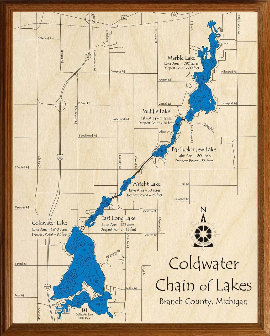 Coldwater Chain Of Lakes Map - Printable Online