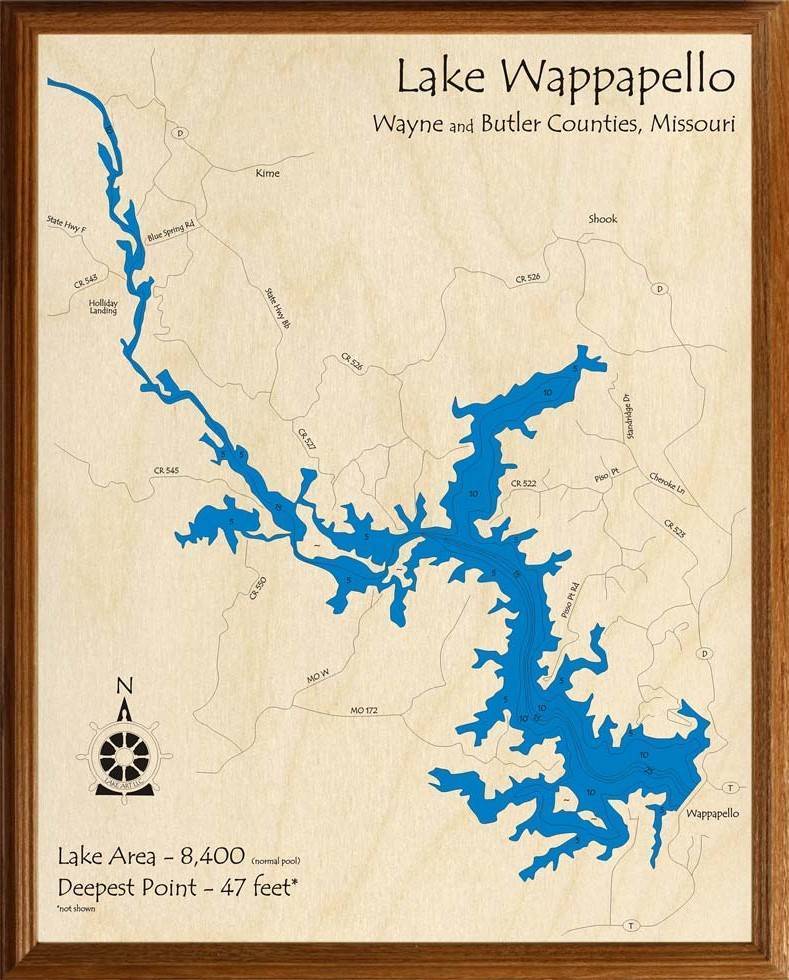 Detailed Map Of Wappapello Lake