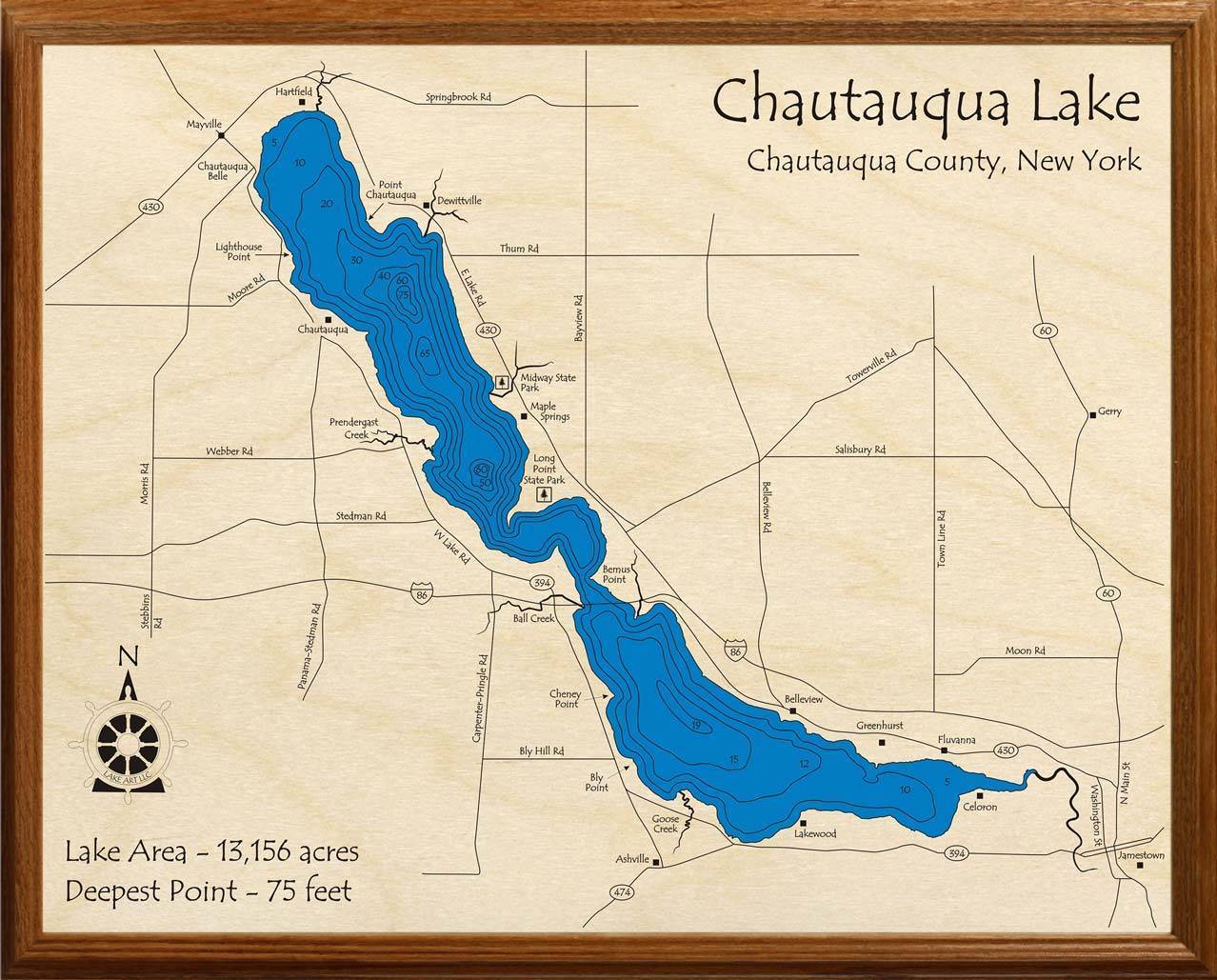 Chautauqua Lake Water Depth Map