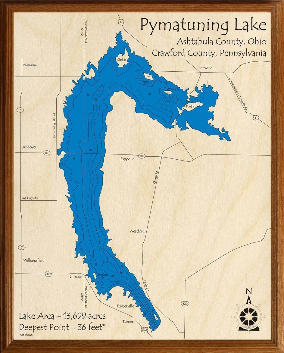 Pymatuning Lake Map Depth Chart