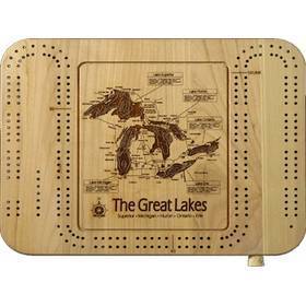 Lake Map Cribbage Board